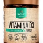 Nutrify - Vitamina D3 120 Caps - 50mcg por Cápsula - Saúde Óssea e Imunidade - Sem Glúten